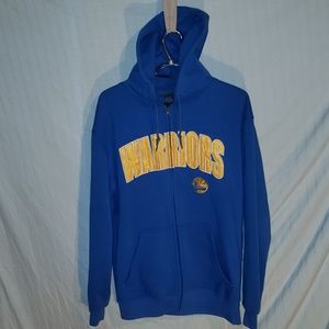 Men's Stitched Warriors zip up hoodie size Medium